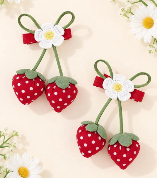 2PCS Strawberry Hair Bow