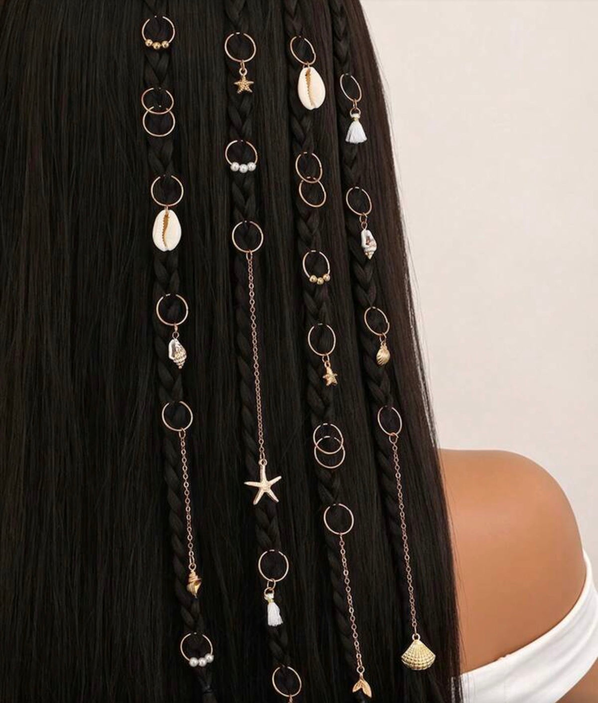 25pcs Western Cowboy Gold Braided Hair Rings With Moon, Star, Cactus, Horseshoe, Hat, Boot Charms, Bohemian Dreadlock Hair Accessories