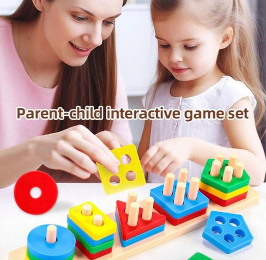 Geometric Shape Sorting Stacking Toy