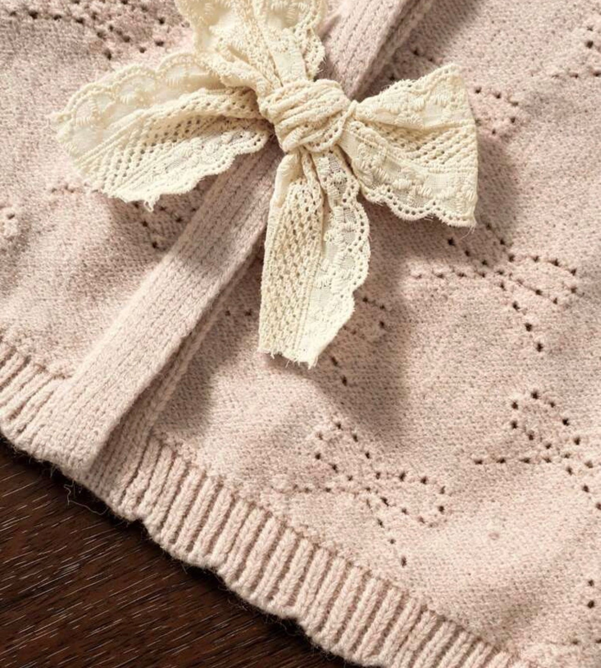Hollow Bow Lace Loose Thin V-Neck Sweater Vest