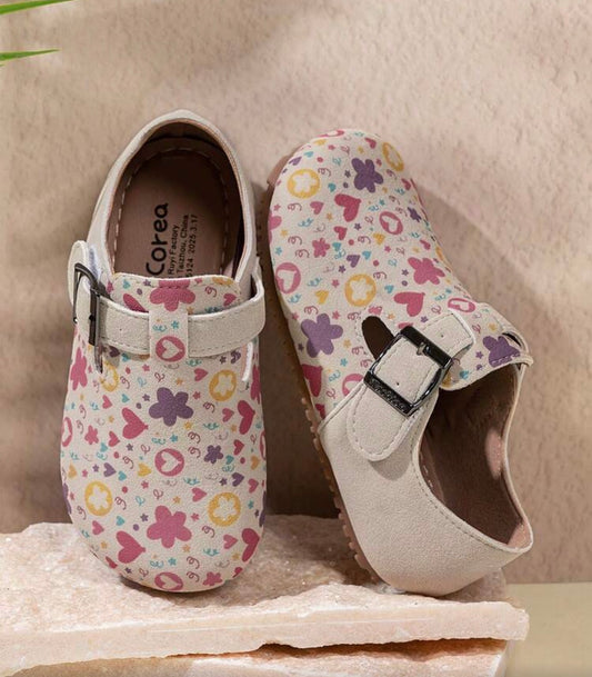 1 Pair Flat Shoes, Printed Pattern Design