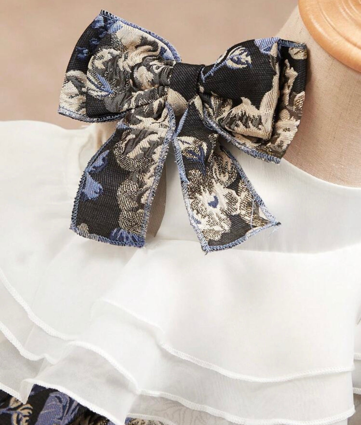 Elegant Floral Pattern Ruffle Hem Summer Dress