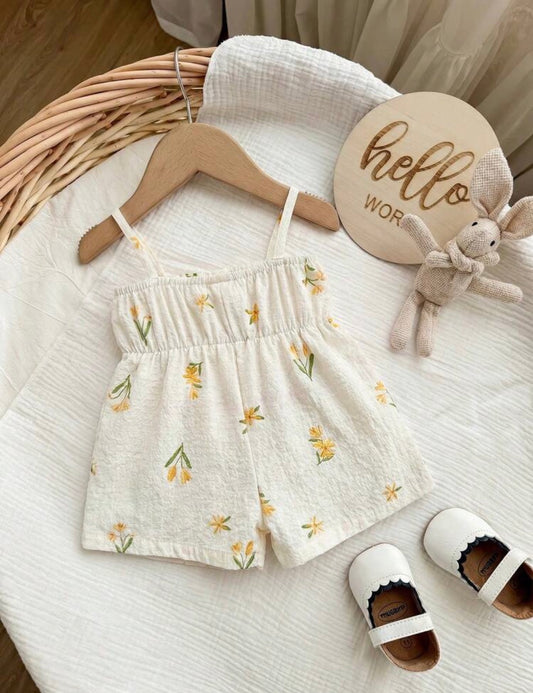 Striped Bow Strap Romper