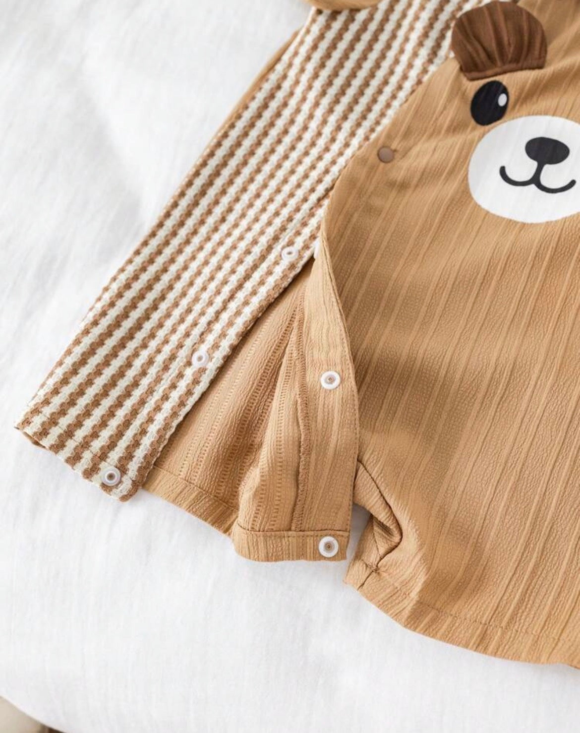 3D Bear Short Sleeve Romper