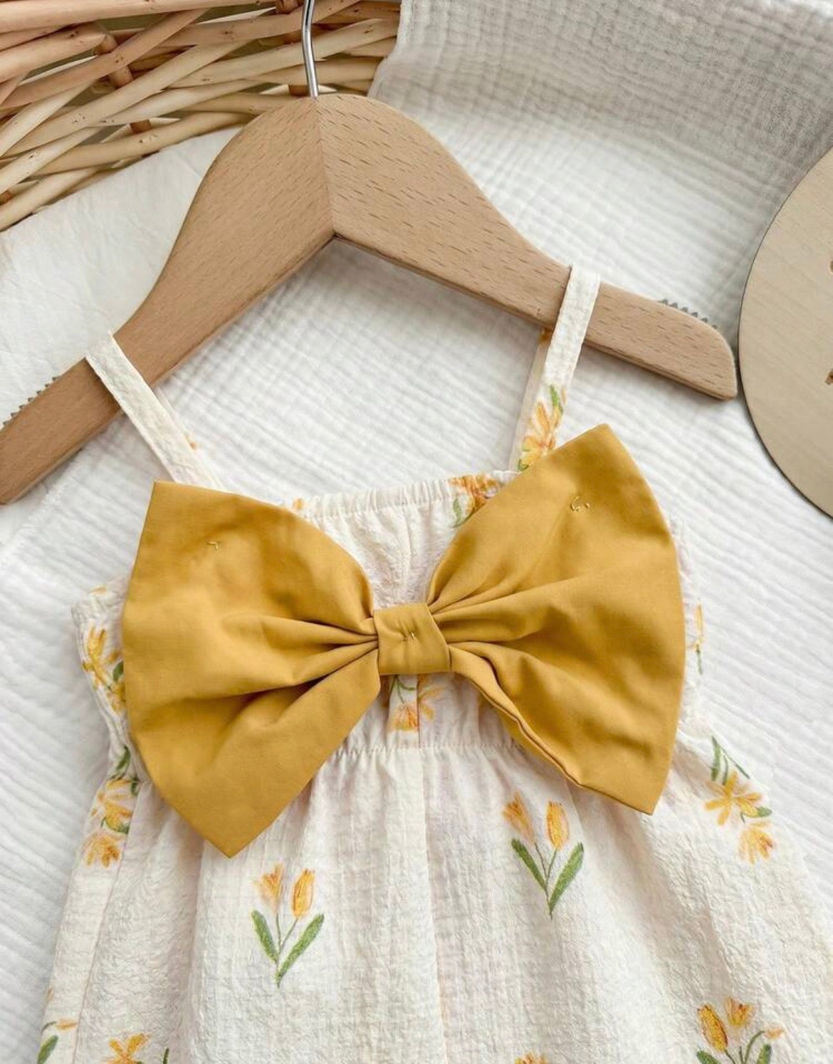 Striped Bow Strap Romper