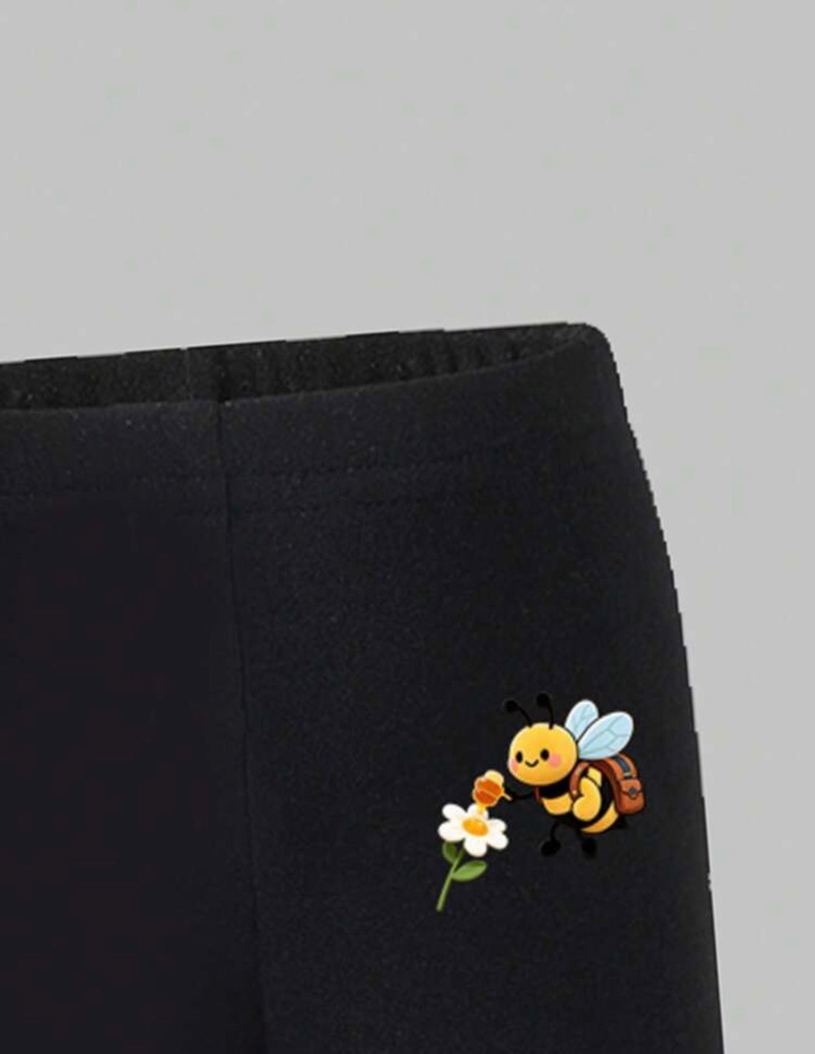 2pcs/Set Loose Round Neck Short Sleeve T-Shirt And Black Leggings
