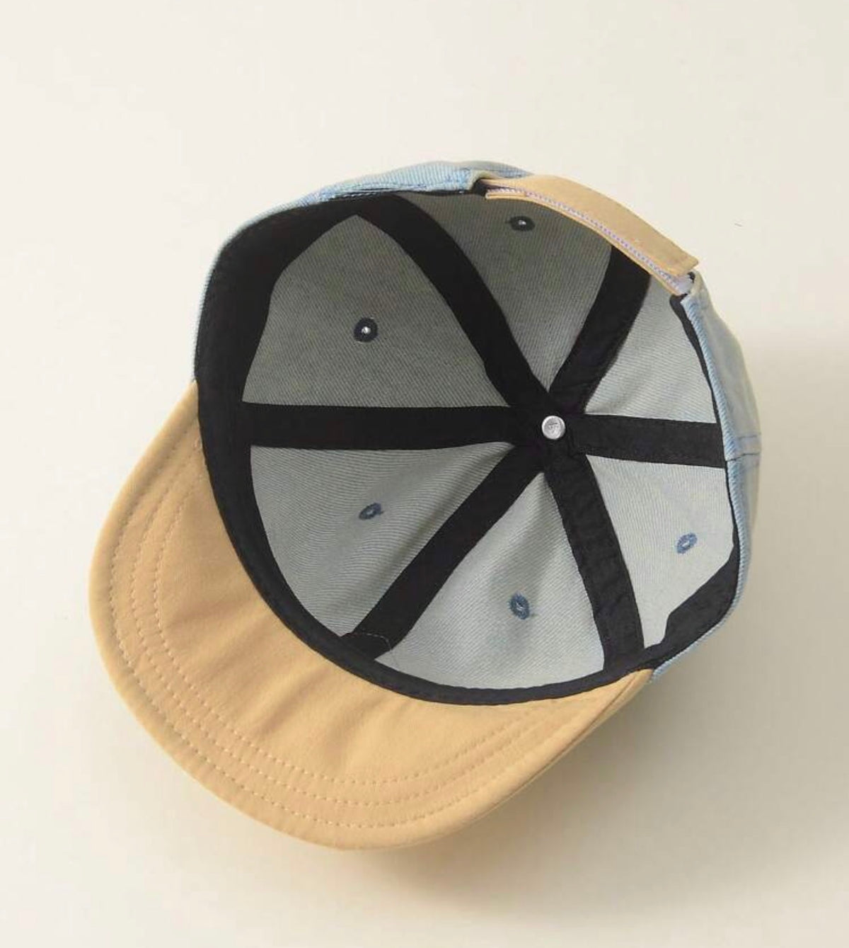 1pc Denim Patchwork Casual Adjustable Soft Brim Baseball Cap