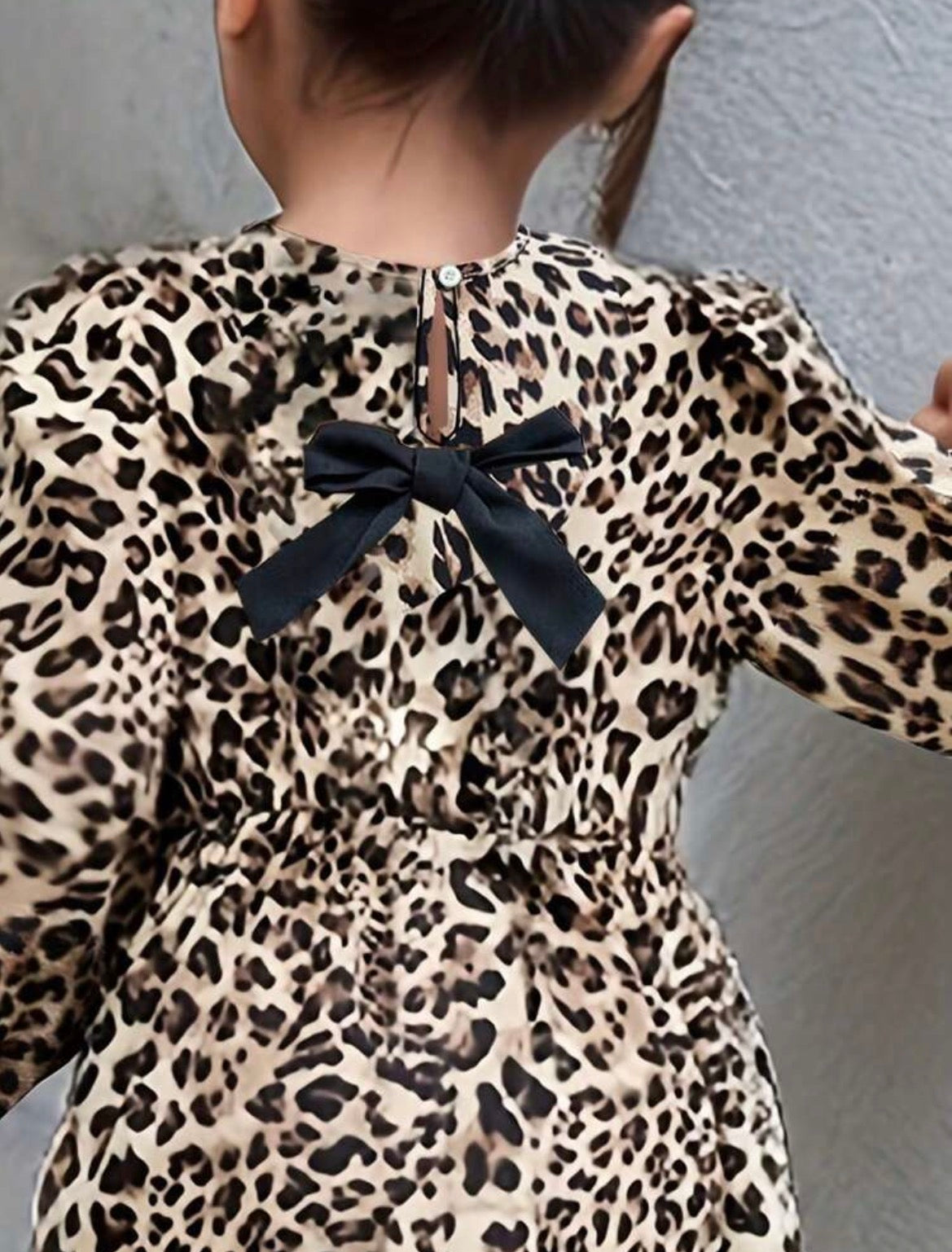 Bow Tie & Leopard Print Dress