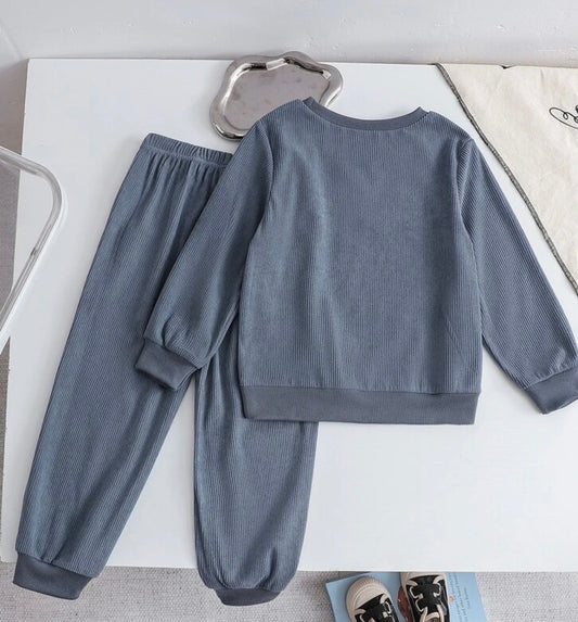 2pcs Crew Neck Sweatshirt + Long Pants