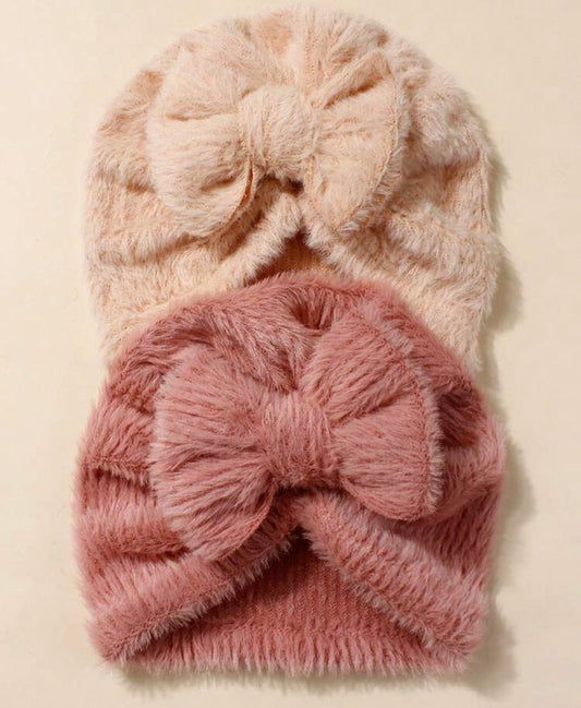 Fluffy Bow Hat buy one get one free Autumn/Winter