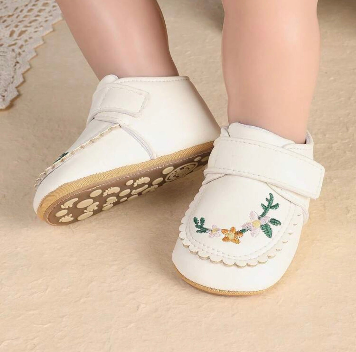 Non-Slip Rubber Sole Infant Cradle Shoes