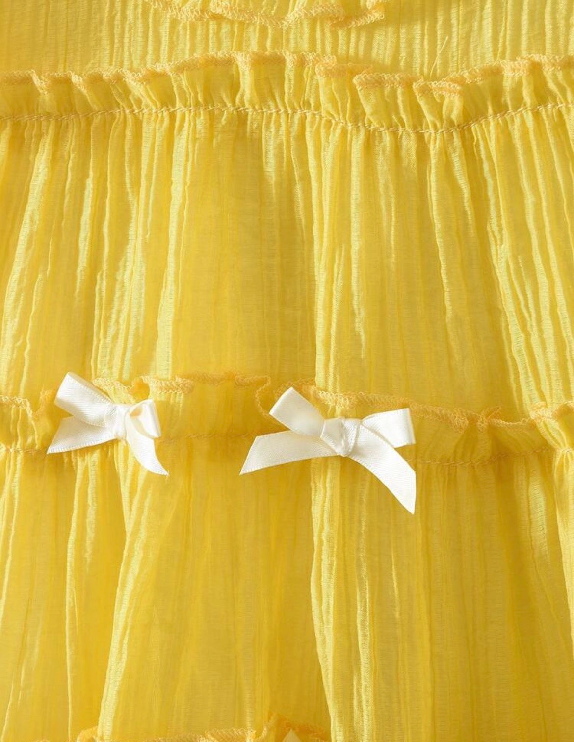 bear leader Layered Mesh Cap Sleeve Cute Bow Dress