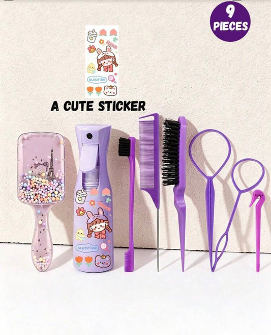 9pcs Unicorn Hair Comb Set