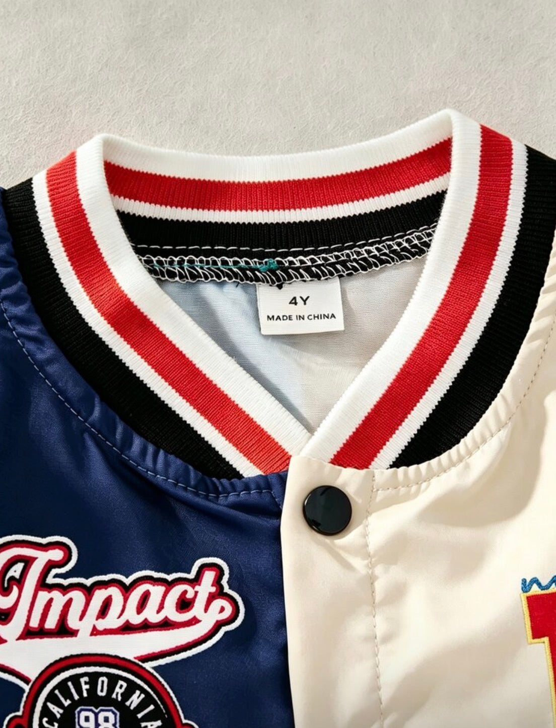 1pc Boy Sports Casual Baseball Jacket With Letter & Number