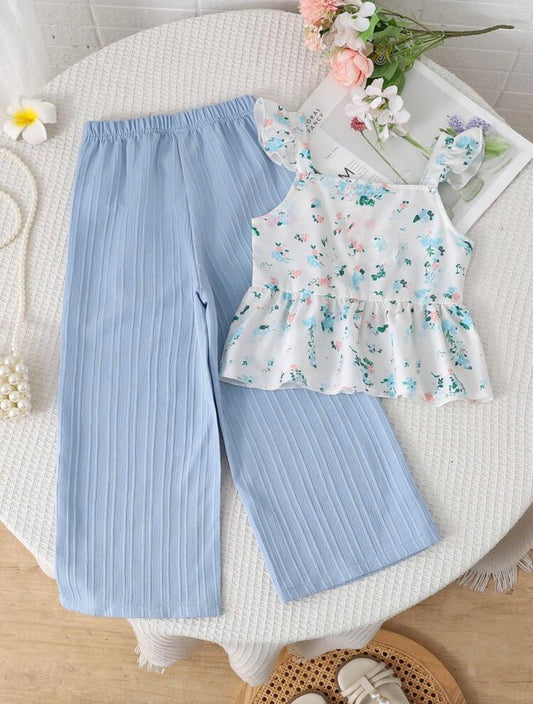 Floral Print Camisole And Wide Leg Pants