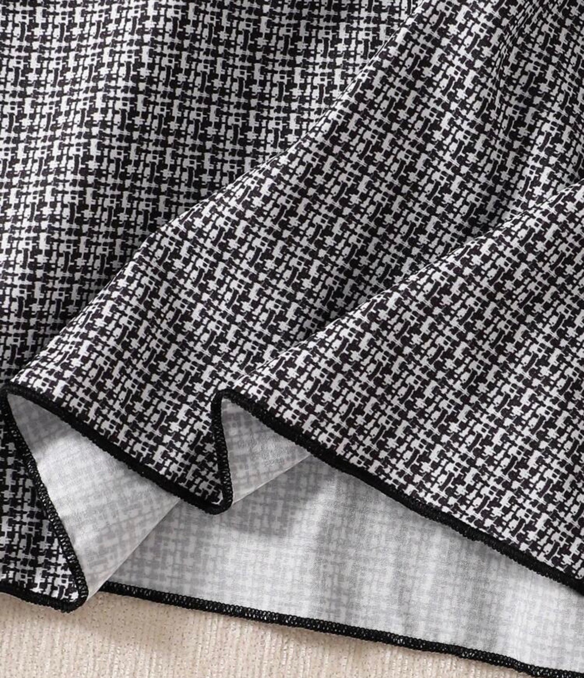 Black & White Plaid Main Color, Black Bow