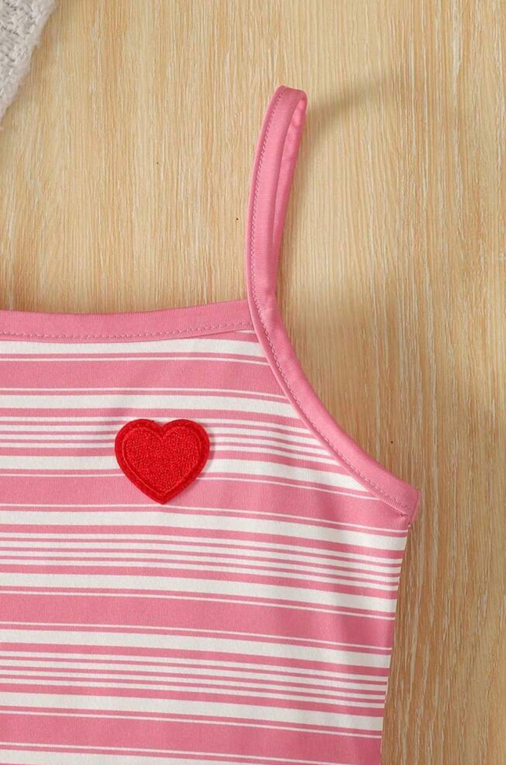 Pink & White Striped Knit Print Fitted