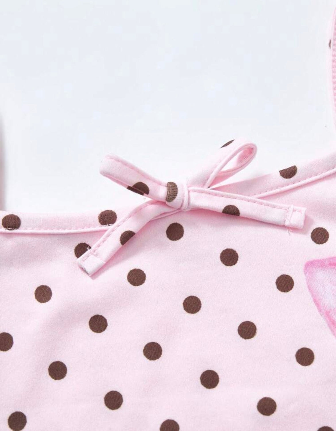 Blush Pink Polka Dot & Floral Print Spaghetti Strap Cami Maxi Dress