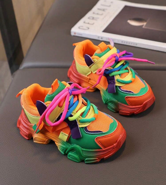 1 Pair Soft-Sole Sports Colorful Sneakers