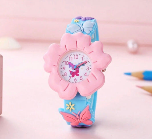 Flower & Butterfly Cartoon Watch, 3d