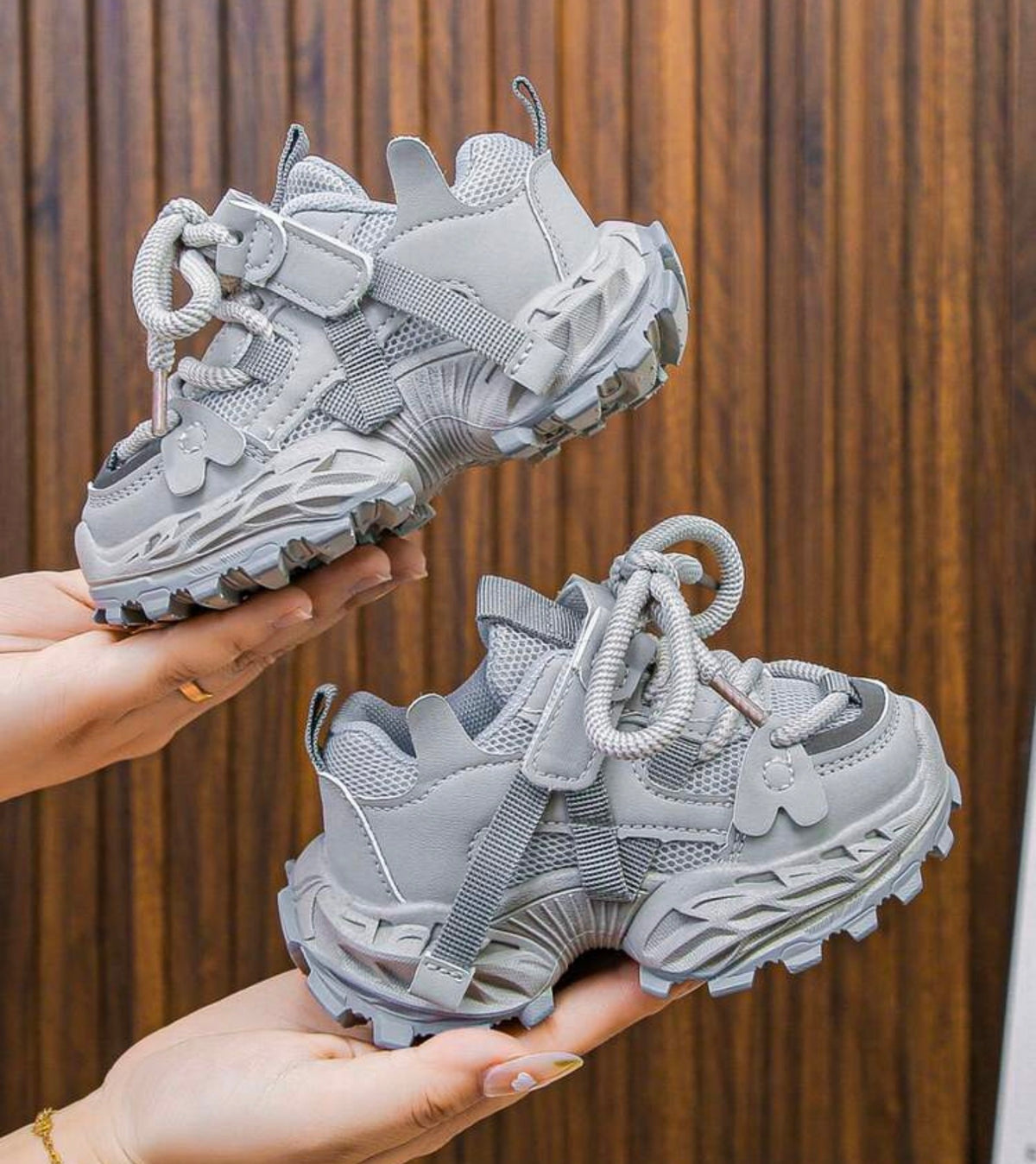 Thick-Sole Chunky Sneakers Breathable Mesh Upper, Soft Non-Slip