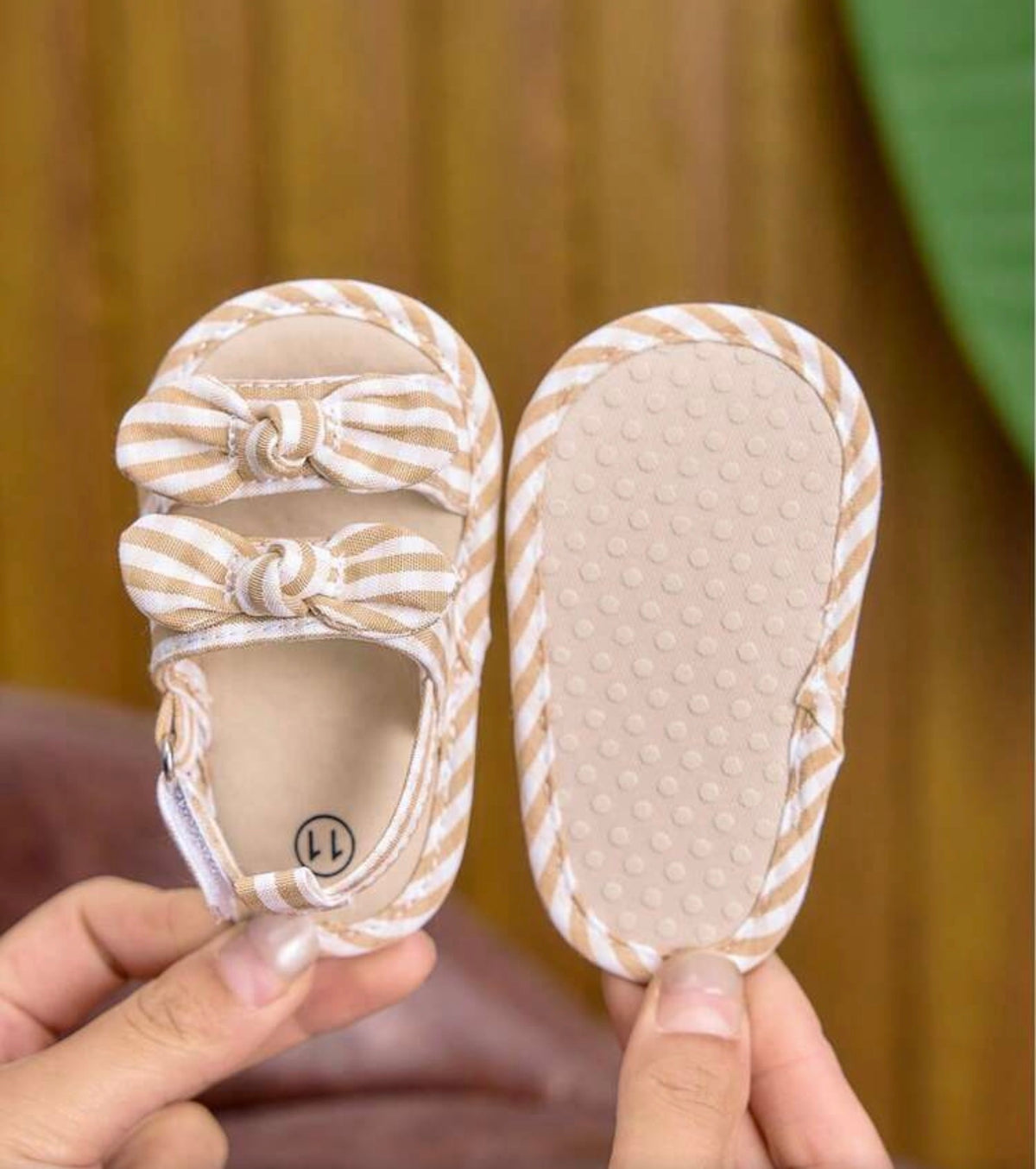Bow Knot Hook And Loop Plaid Flat Shoes