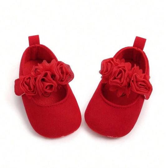 Christmas Mary Jane Flats, Bow Flower Princess Shoes