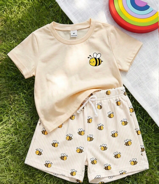 Boys 2pcs Short Sleeve T-Shirt And Shorts Set