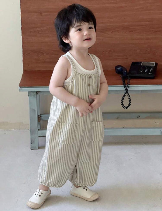 Baby Boy Casual Comfortable Striped Jumpsuit