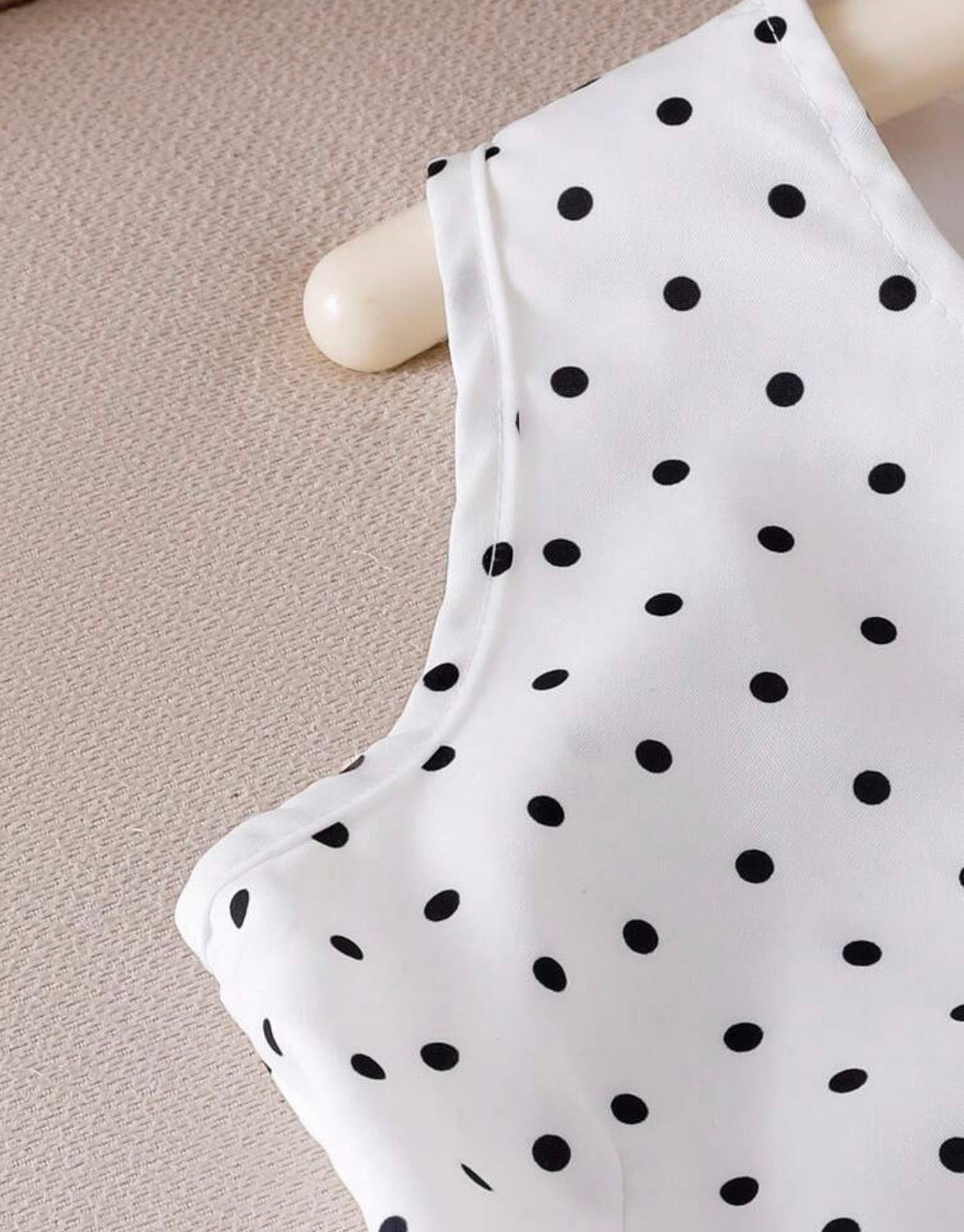 Polka Dot Print Blazer Vest And Straight Leg Pants White 2 Pieces