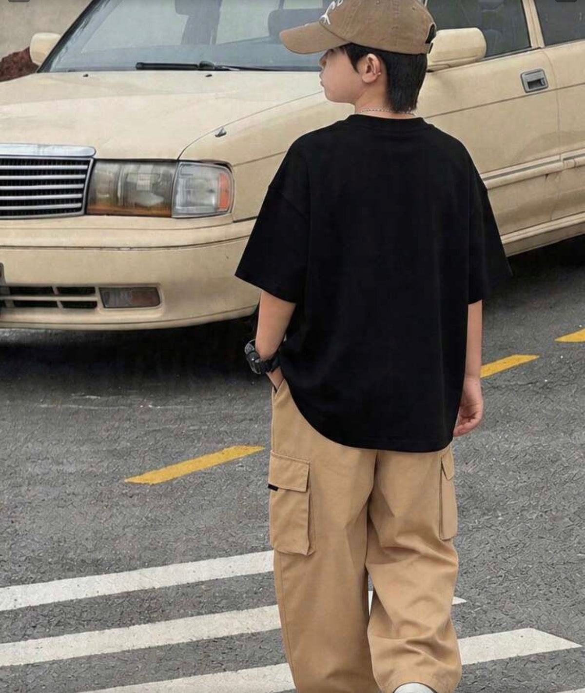 2pcs/Streetwear City Break Loose Fit T-Shirt And Cargo Pants