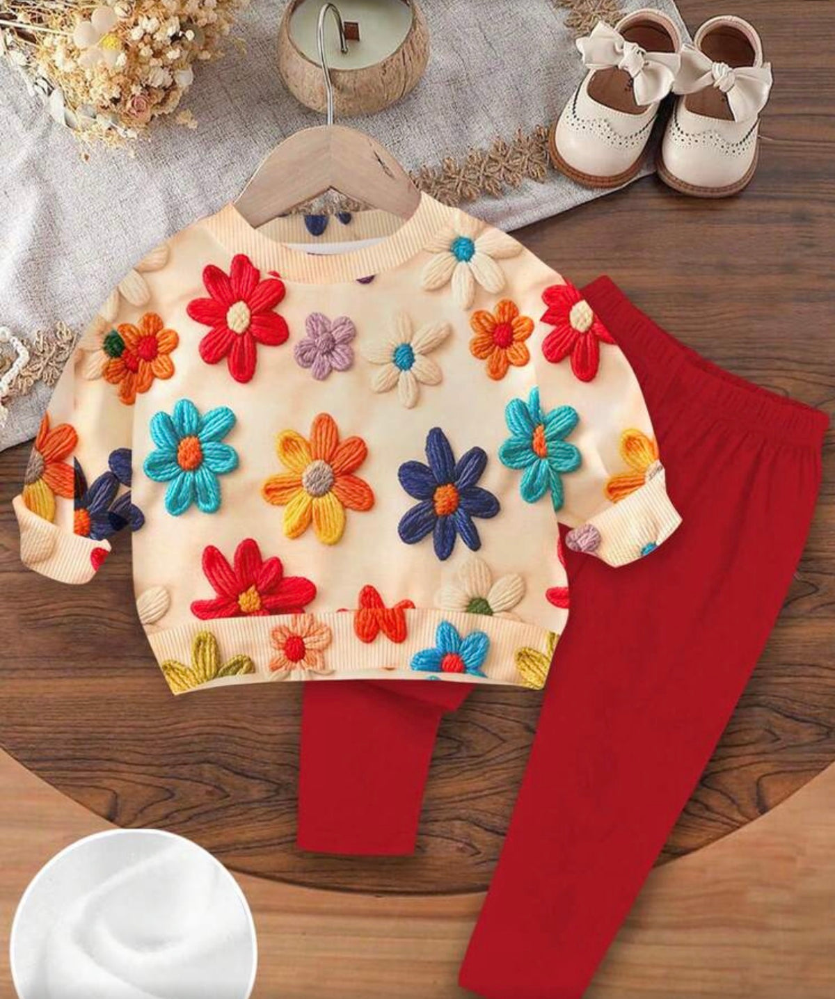 Minimalist Loose Crew Neck Sweatshirt & Elastic Waist Long Pants Set