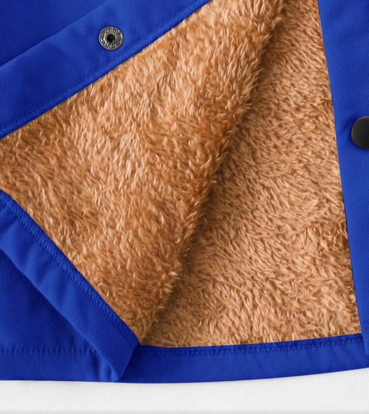Fleece Lining Hooded Open Front Long Sleeve Mid-Weight Woven Jacket Winter