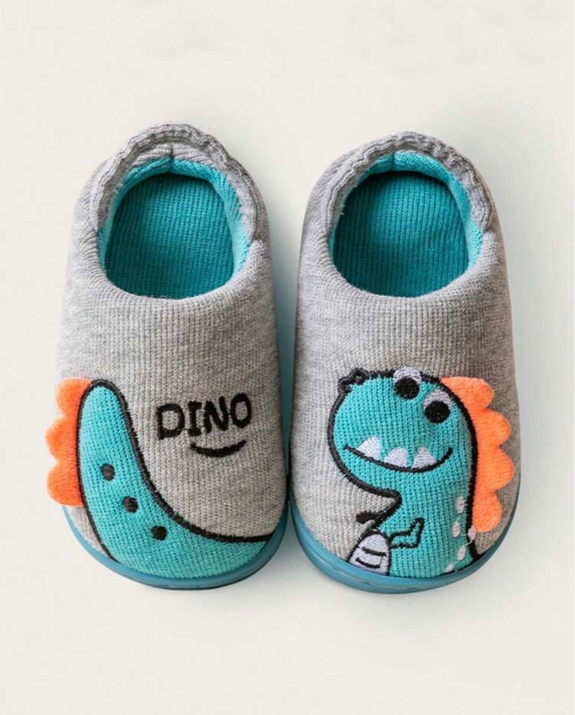 Cartoon Dinosaur Soft Sole Baby Plush Slippers