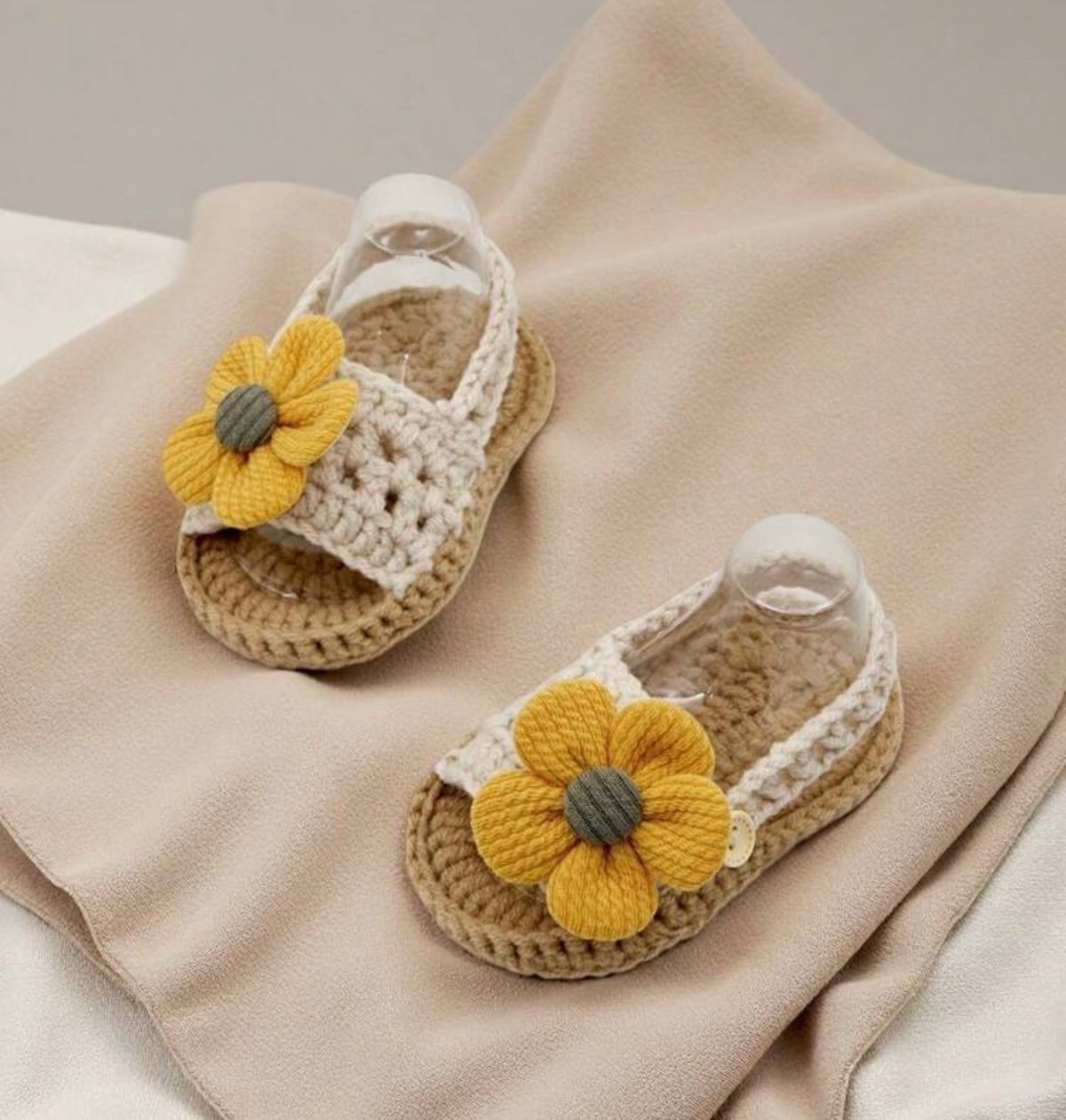 1 Pair Crochet Knitted Infant Sandals