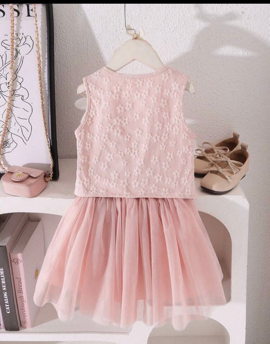 2pcs/Set Floral Cap Sleeve French Blouse Top + Skirt