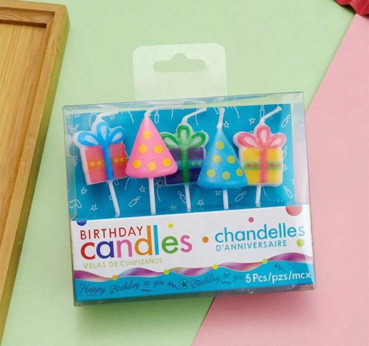 5pcs/Set Creative Cartoon Candy Color Gift Box Candles