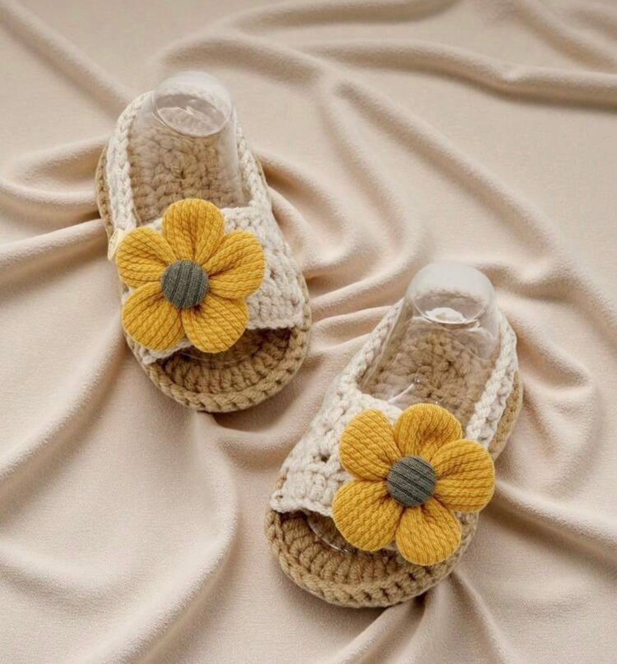 1 Pair Crochet Knitted Infant Sandals