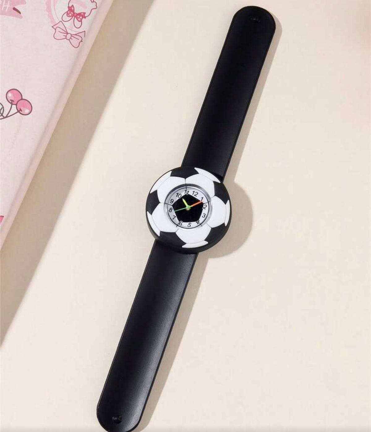 Cute Football Pattern Quartz Children Cartoon Slap Watch