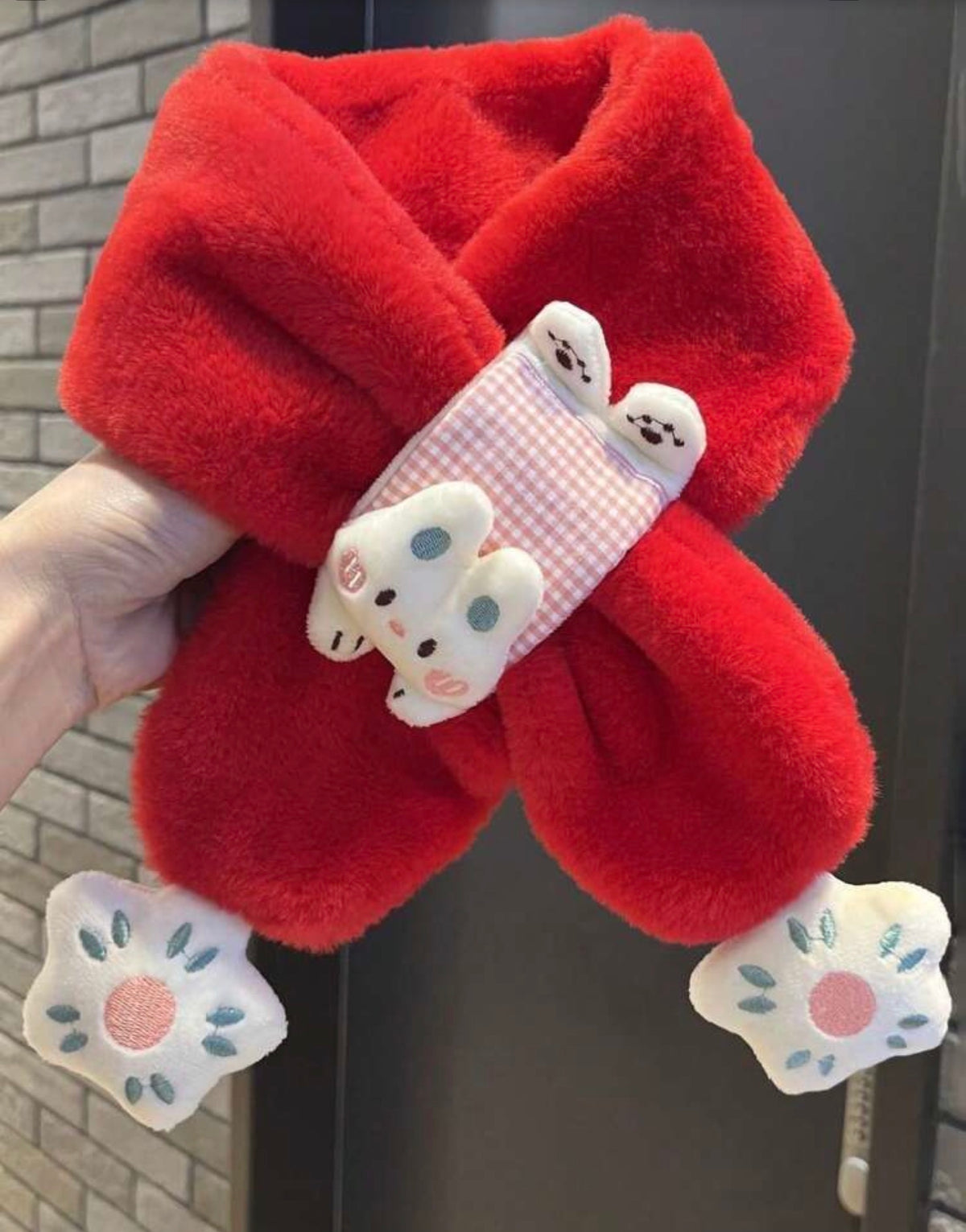 1pc Girls' Rabbit Plush Scarf