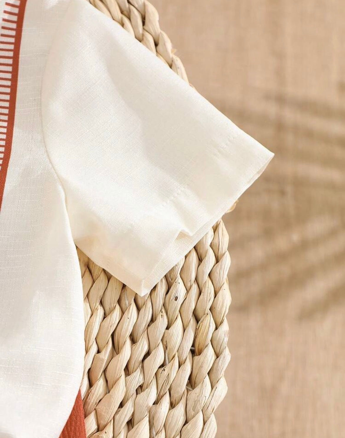 Short Sleeve Shirt With Textured Striped Fabric, Elastic Waist Solid Color Shorts