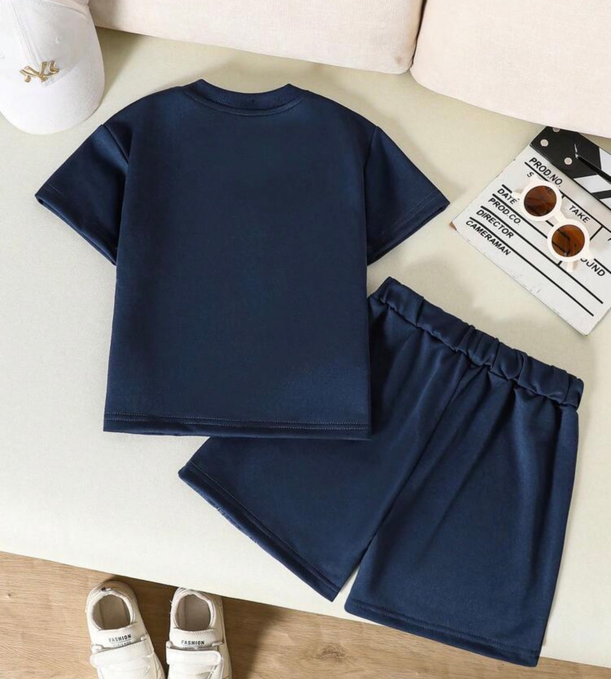 2pcs Minimalist Checkerboard Polo Shirt And Shorts Set