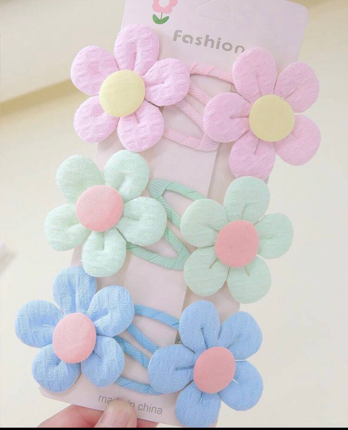 10pcs Fabric Flower Hair Clips