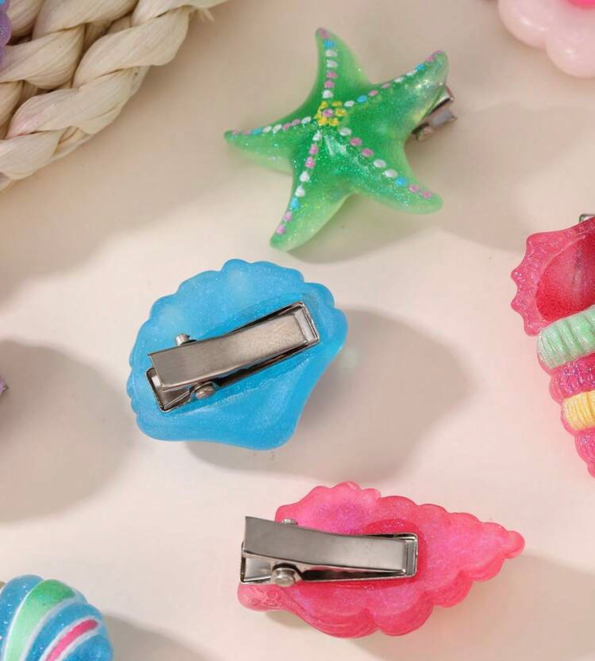 12pcs/Set Girls Shell Starfish Hair Clips
