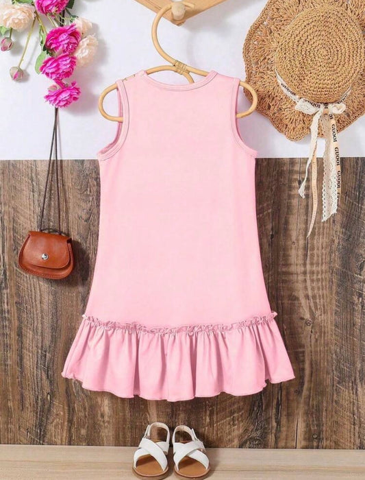 Cartoon Bear Print Loose Dress