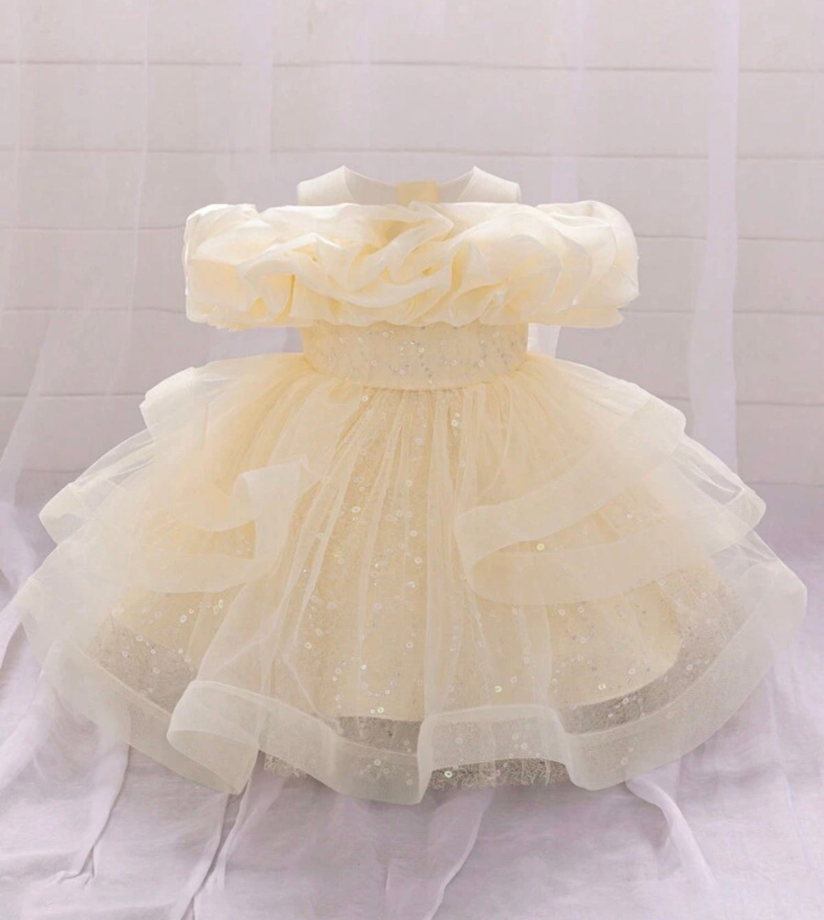 Sequin Tulle Glamorous Puffy Princess Dress Headband Not Included