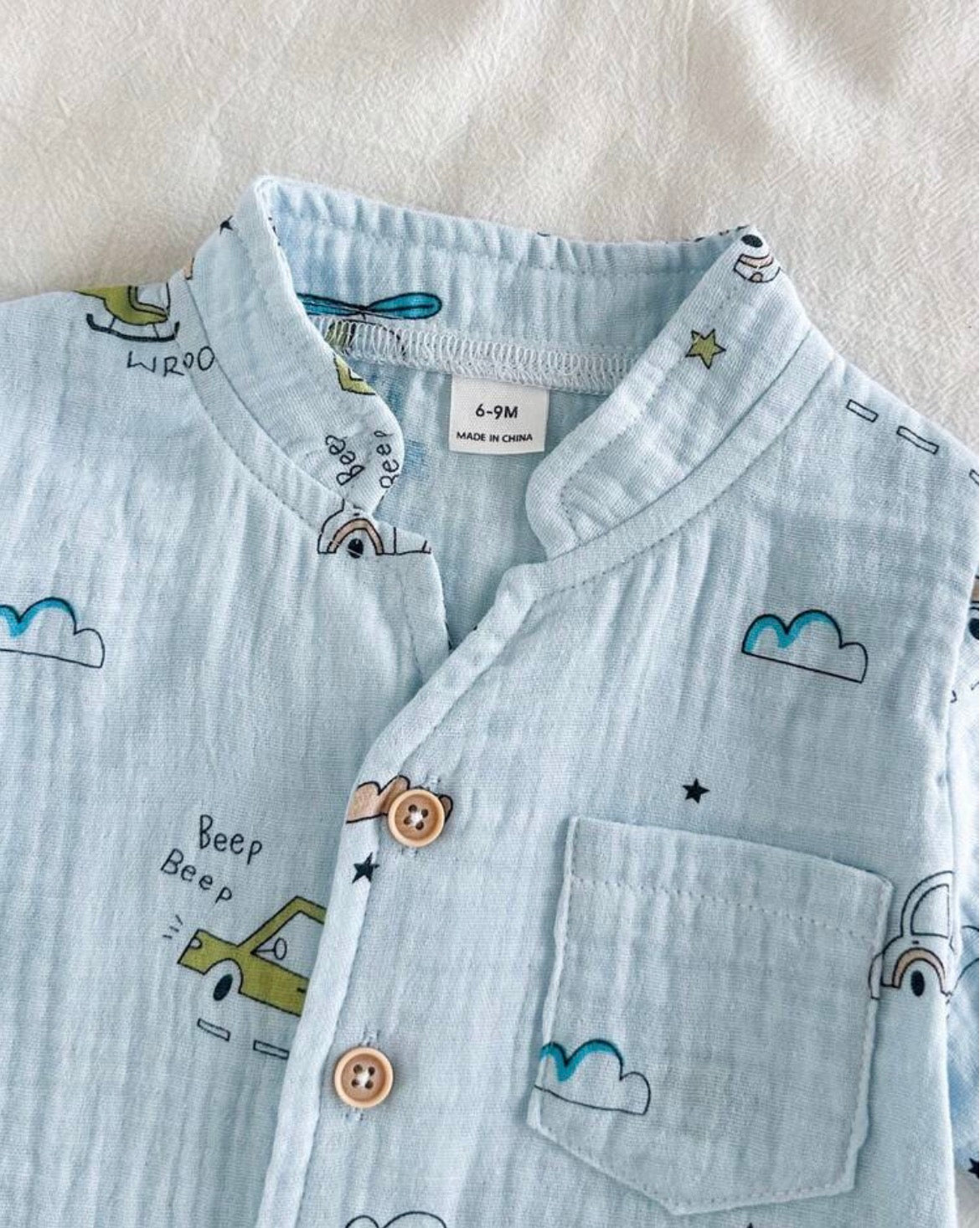 2pcs/Set Toddler Infant Plant Pattern Short Sleeve Shirt And Elastic Waist Shorts