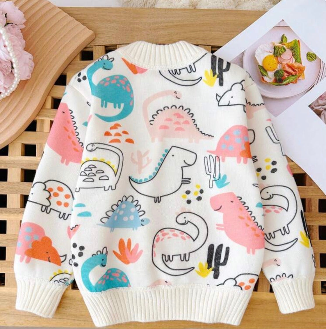 Cartoon Sweater Fleece Crew Neck Pullover Top