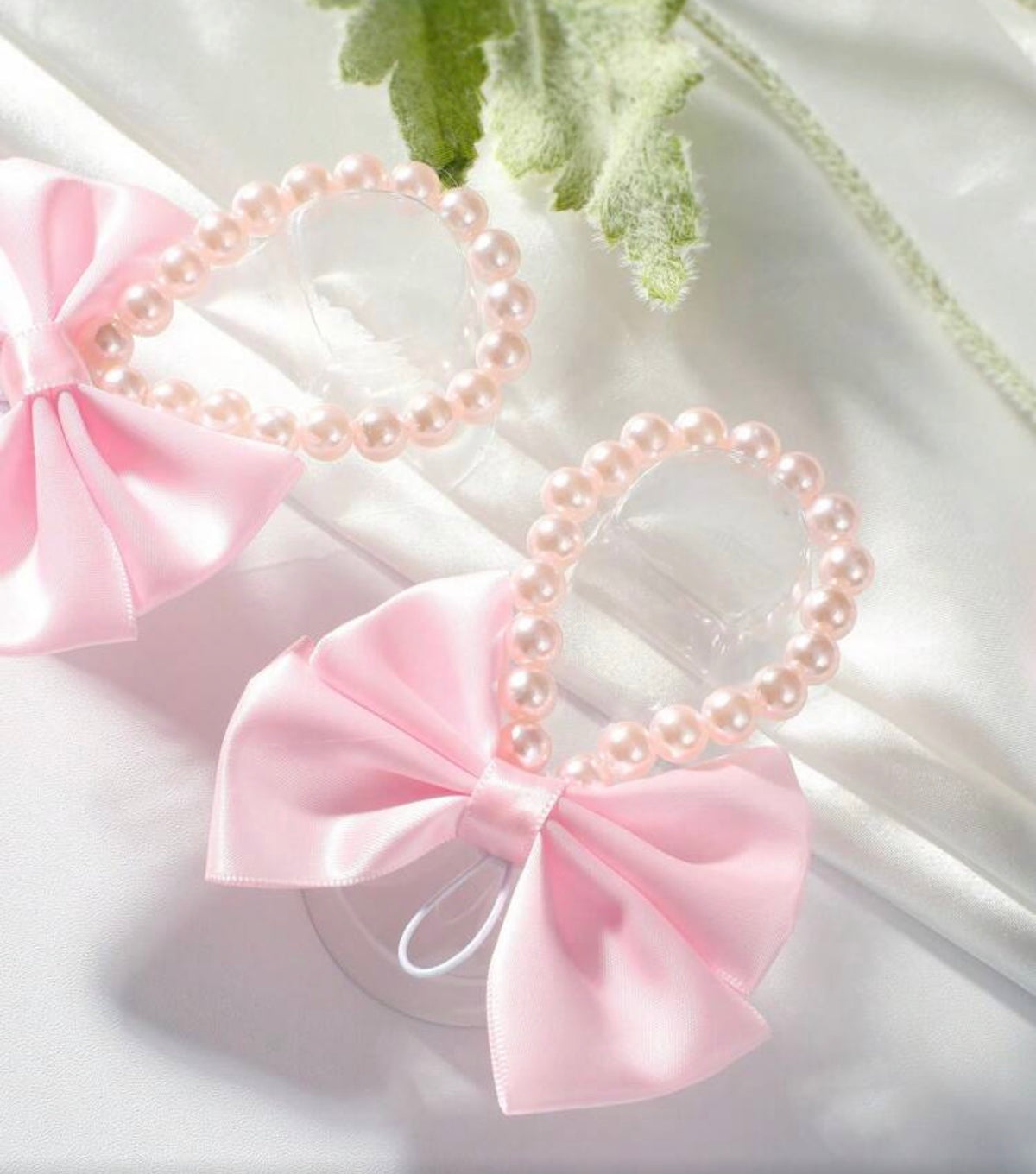 Newborn Photo Props Pearl Bow Decor Foot Ornaments