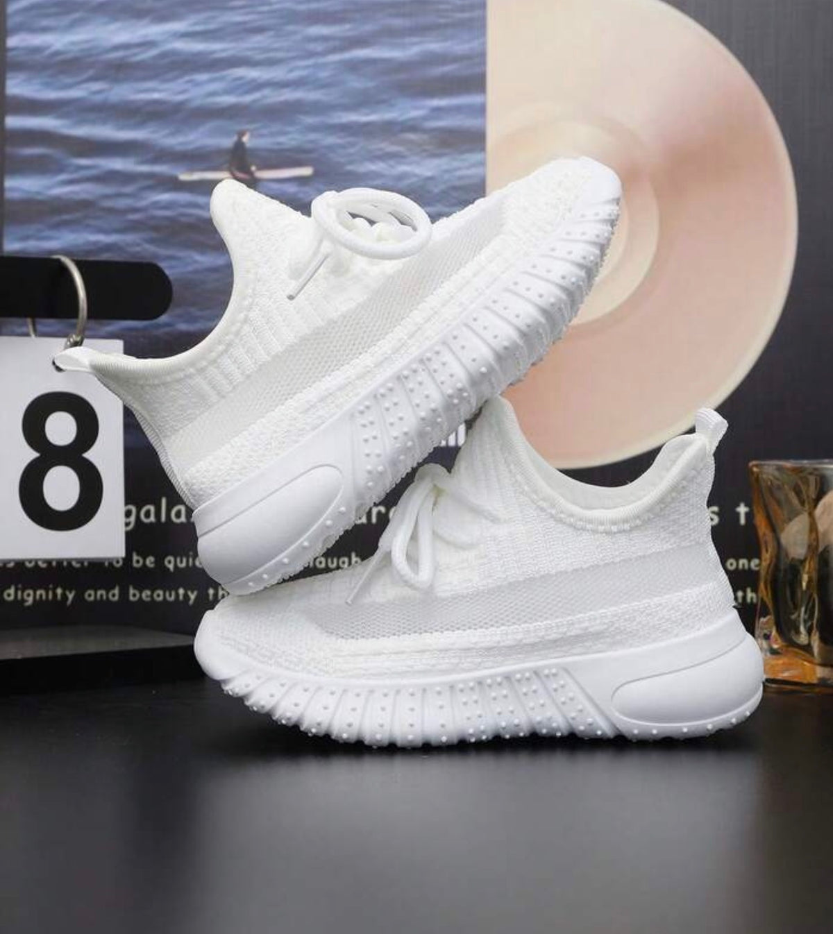 1 Pair Mesh Breathable White Sneakers